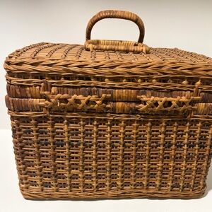 Hand woven picnic basket